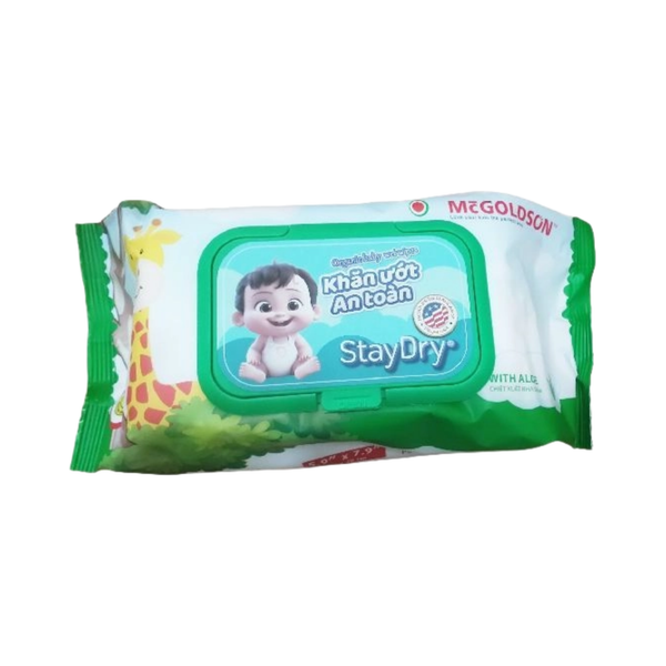  Khăn ướt trẻ em StayDry 100 tờ không hương (Con Hưu) 