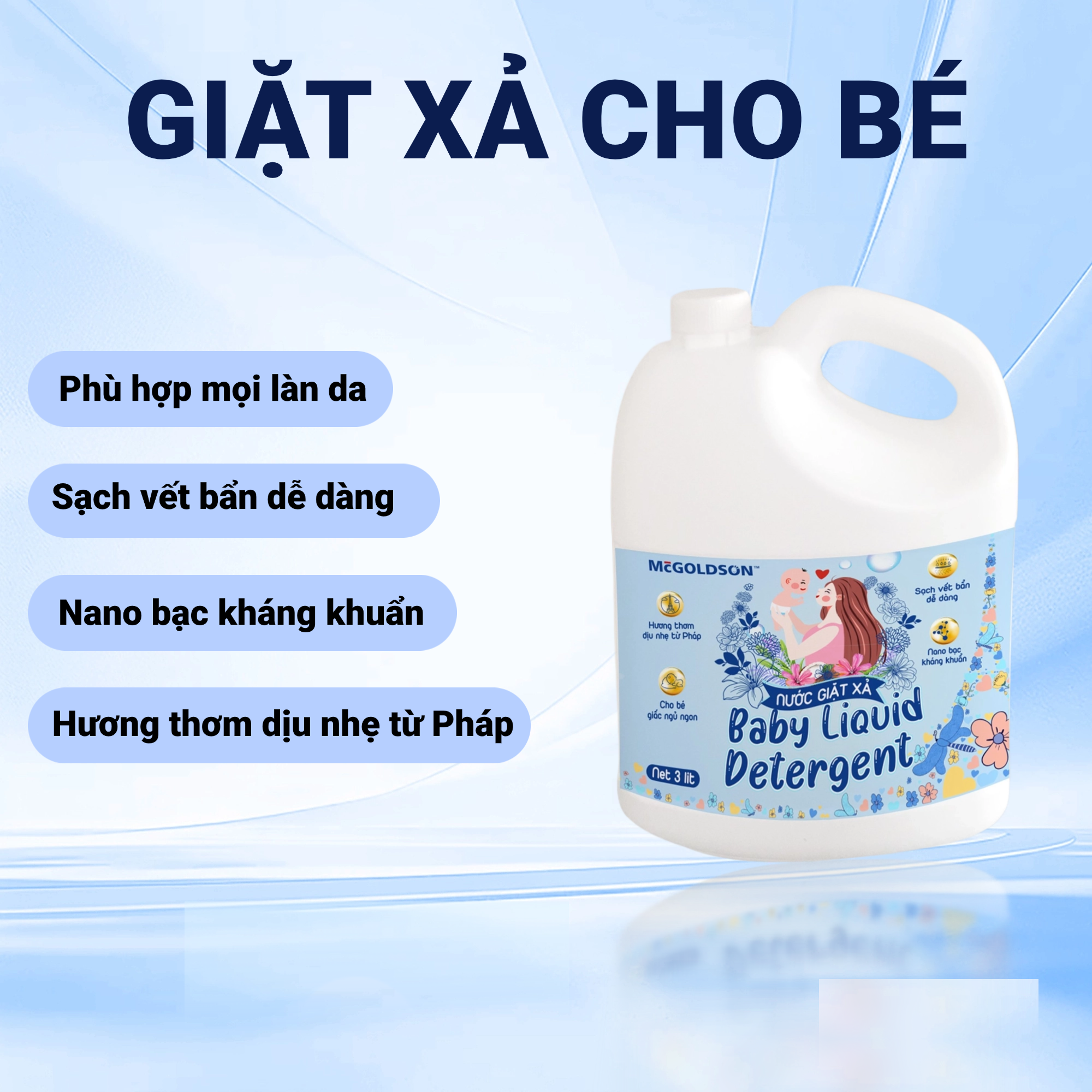  Nước giặt xả Baby Liquid Detergent 3000 mL 