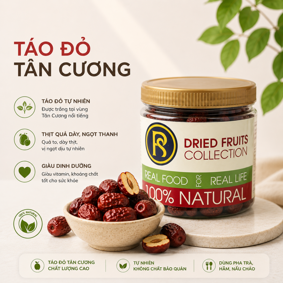  Táo Đỏ Sấy Khô RealFoodStore 