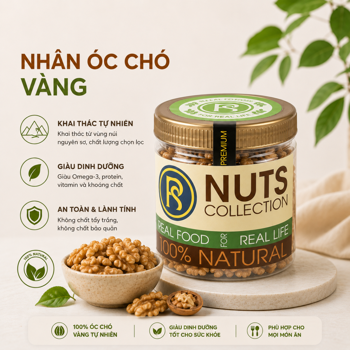  Nhân Óc Chó Vàng  RealFoodStore 