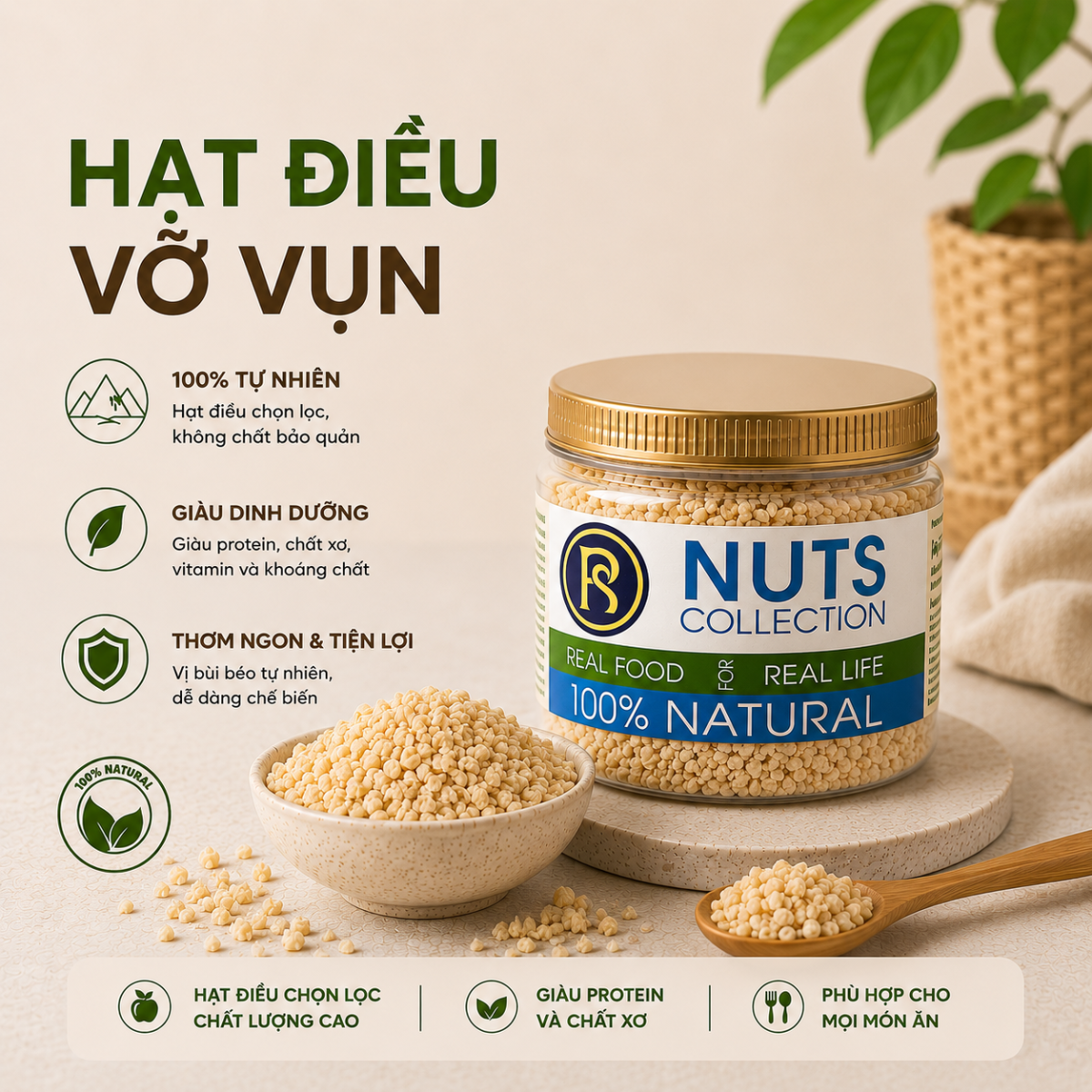  Hạt Điều Vỡ Vụn RealFoodStore 