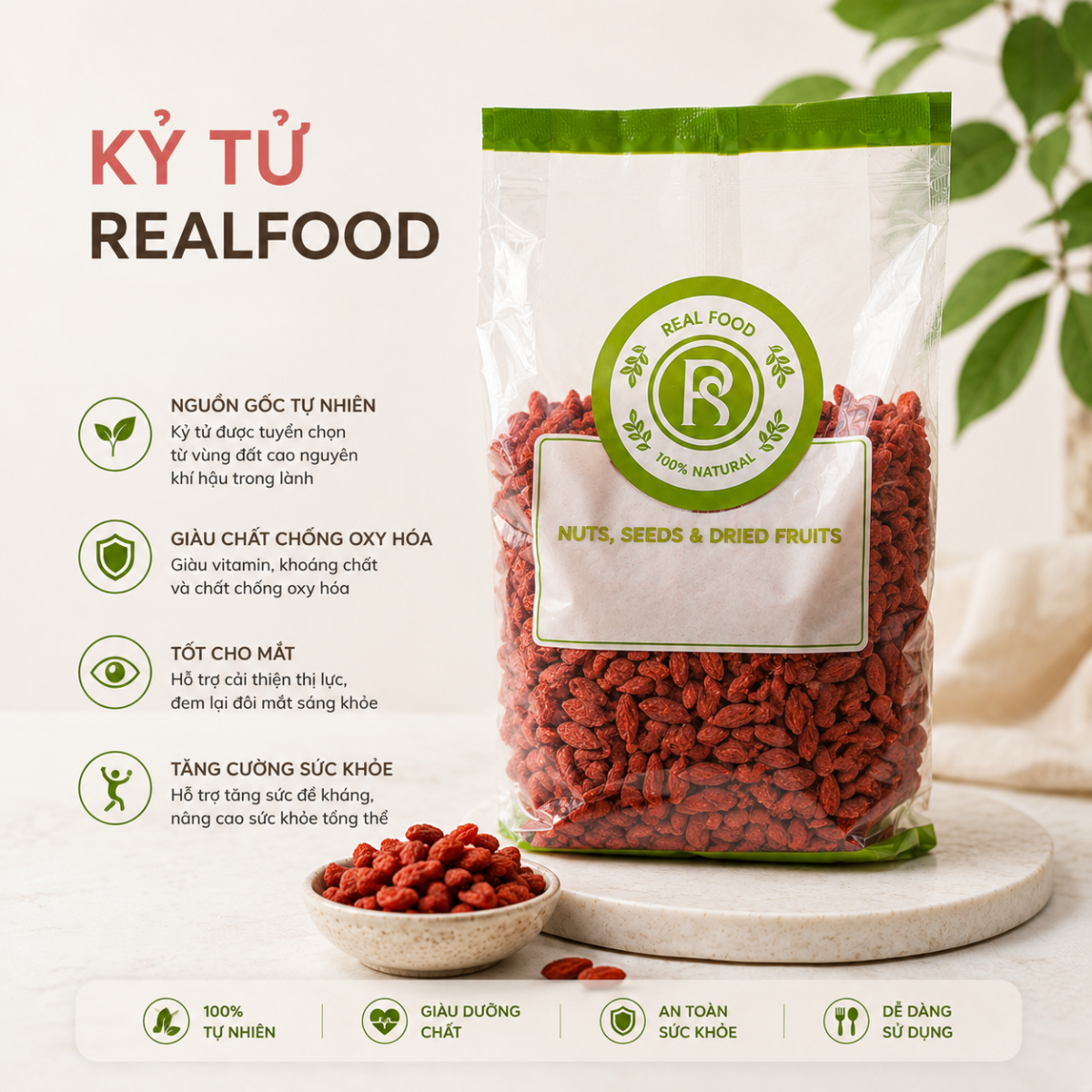 Kỷ Tử Sấy Khô RealFoodStore 