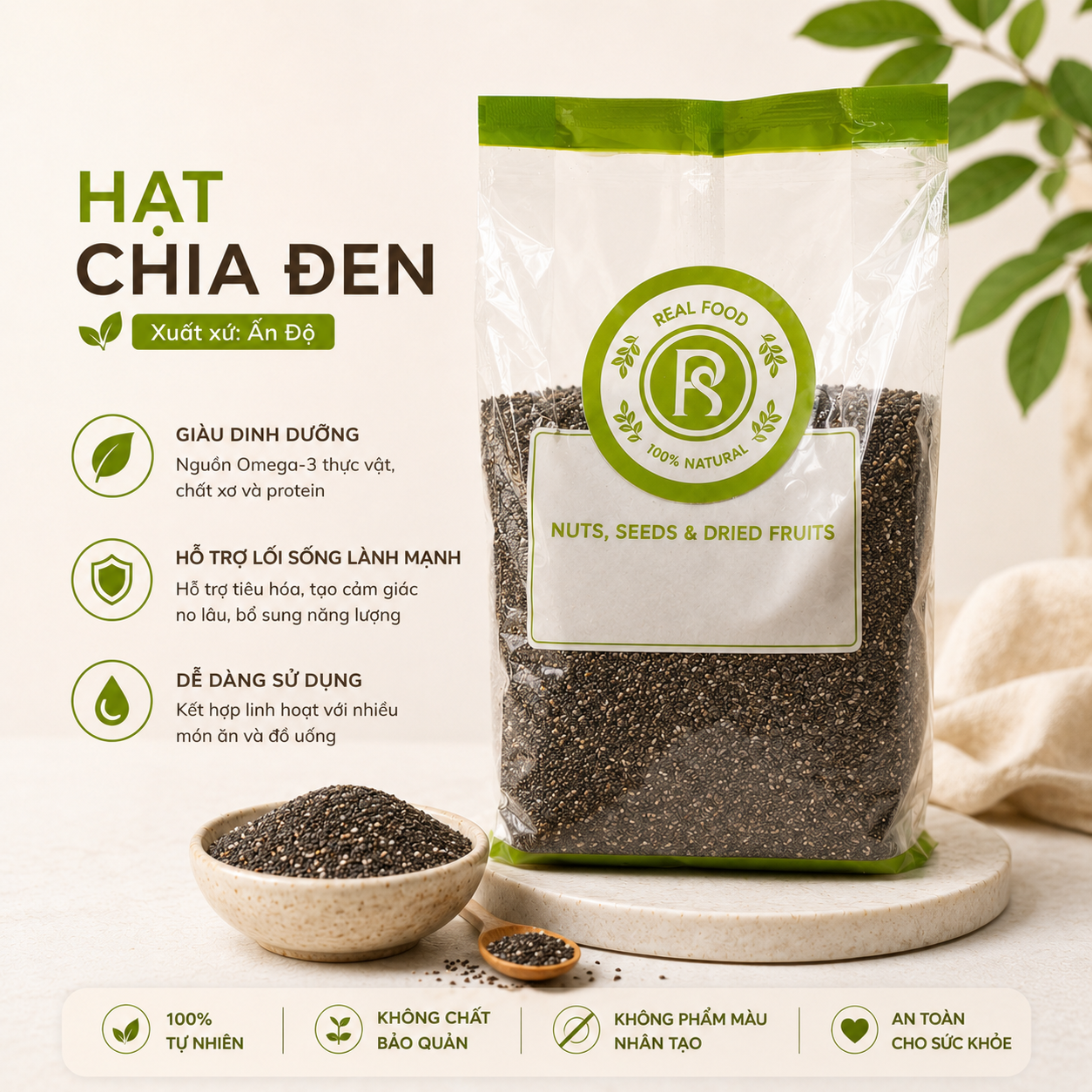  Hạt Chia Đen RealFoodStore 