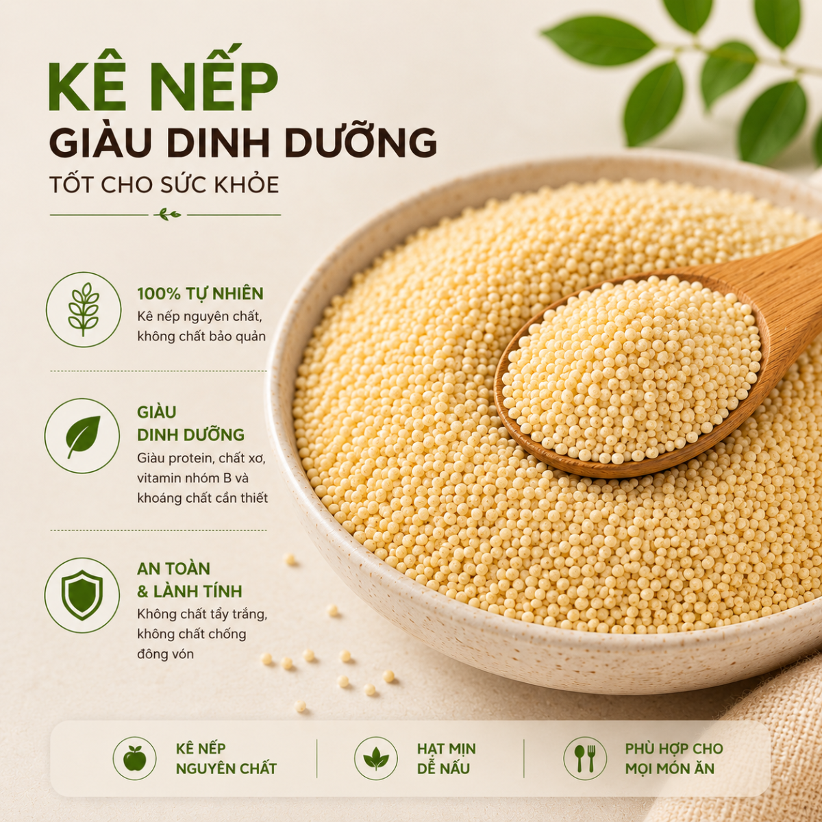  Hạt Kê Nếp RealFoodStore 