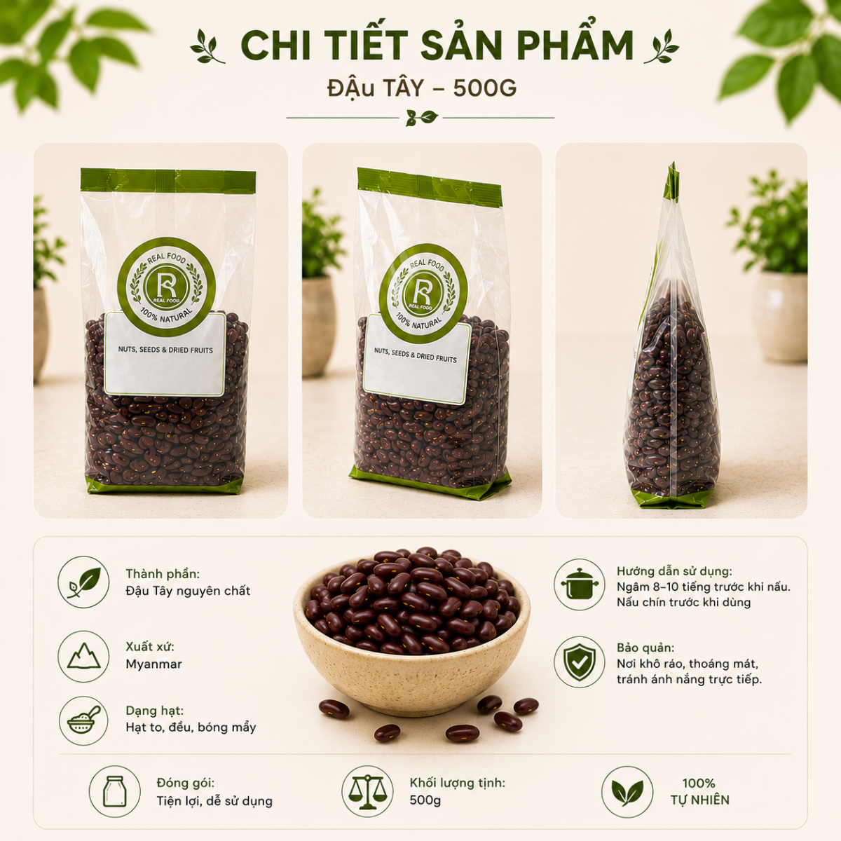  Hạt Đậu Tây RealFoodStore 