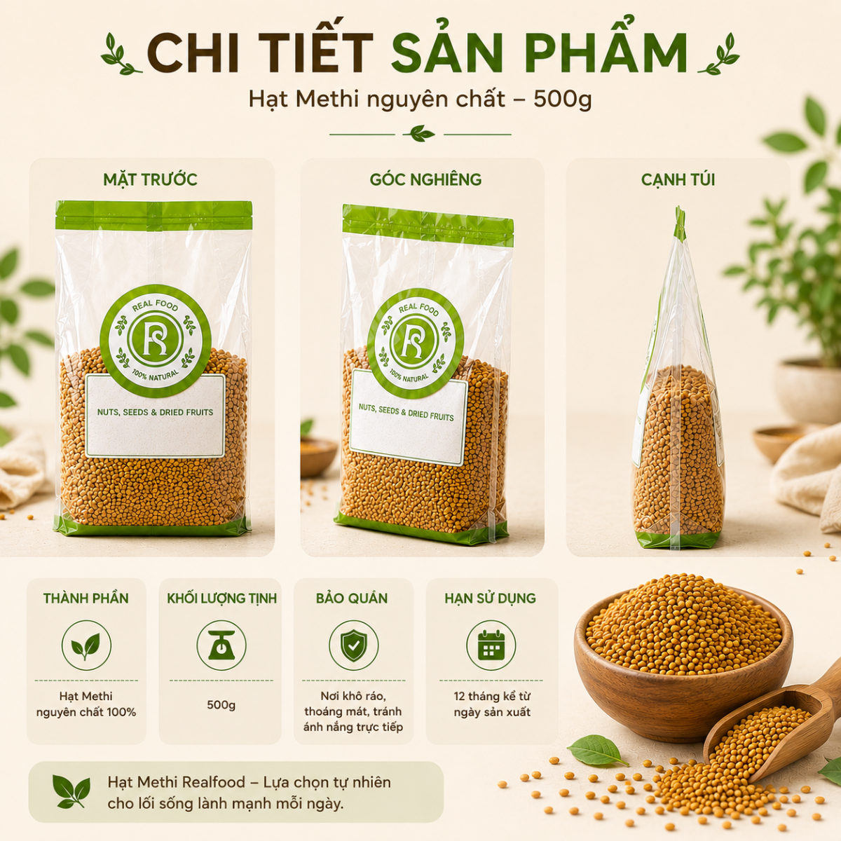  Hạt Methi RealFoodStore 