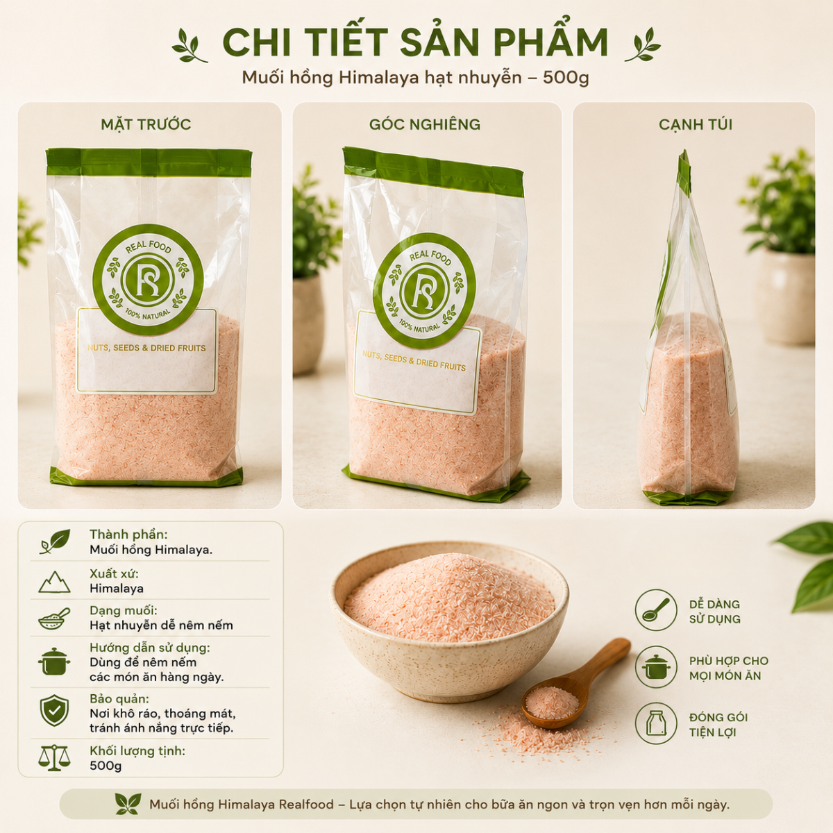  Muối Hồng Himalaya Nhuyễn RealFoodStore 
