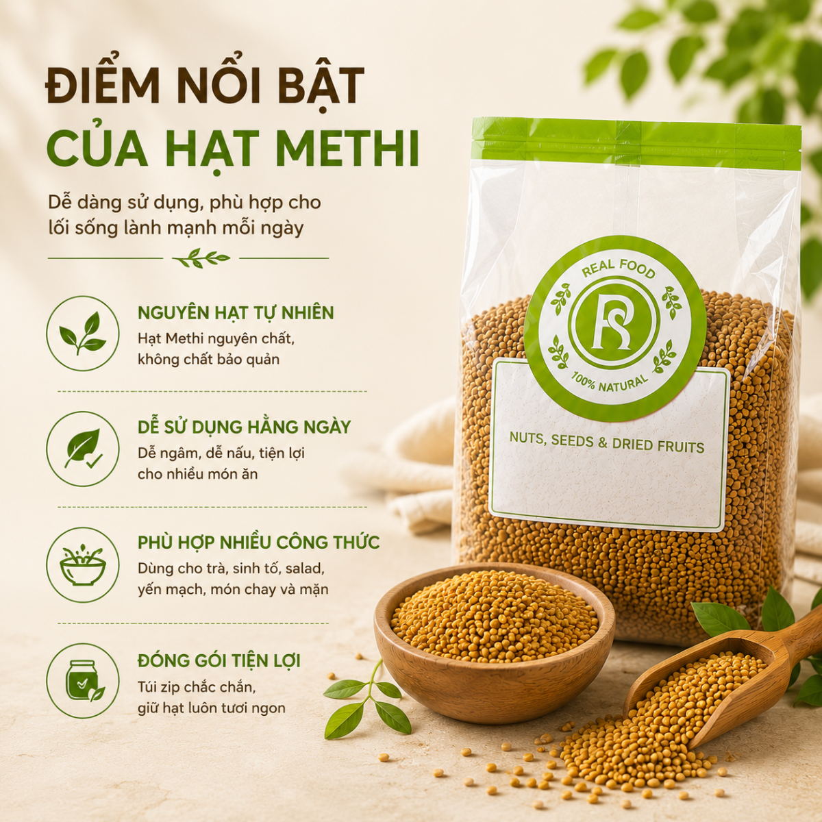 Hạt Methi RealFoodStore 