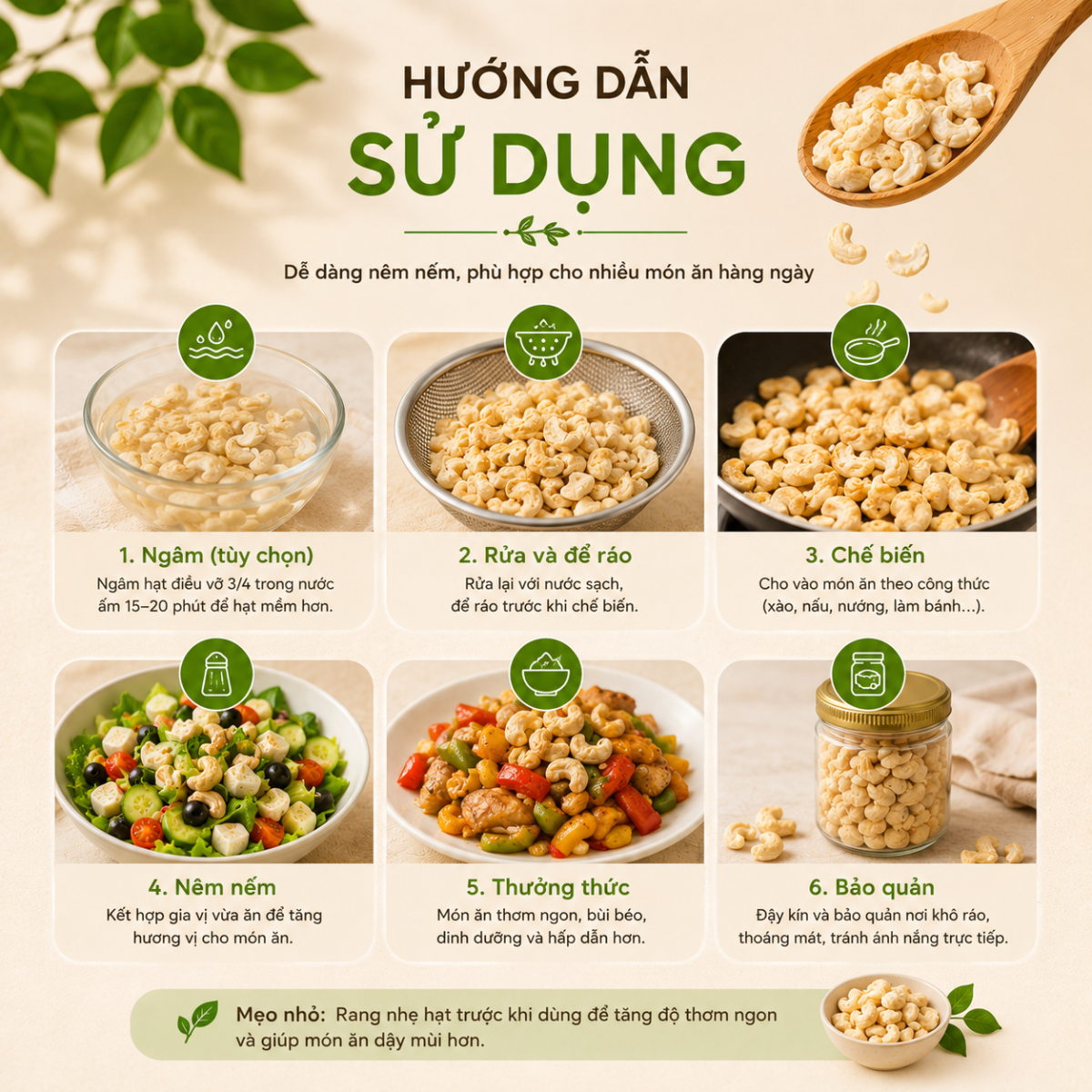  Hạt Điều Vỡ 3/4 Sống RealFoodStore 
