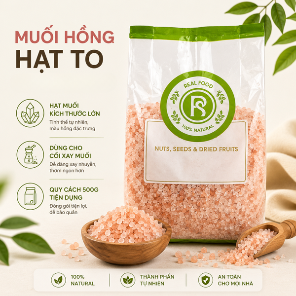  Muối Hồng Himalaya Hạt To Realfood 