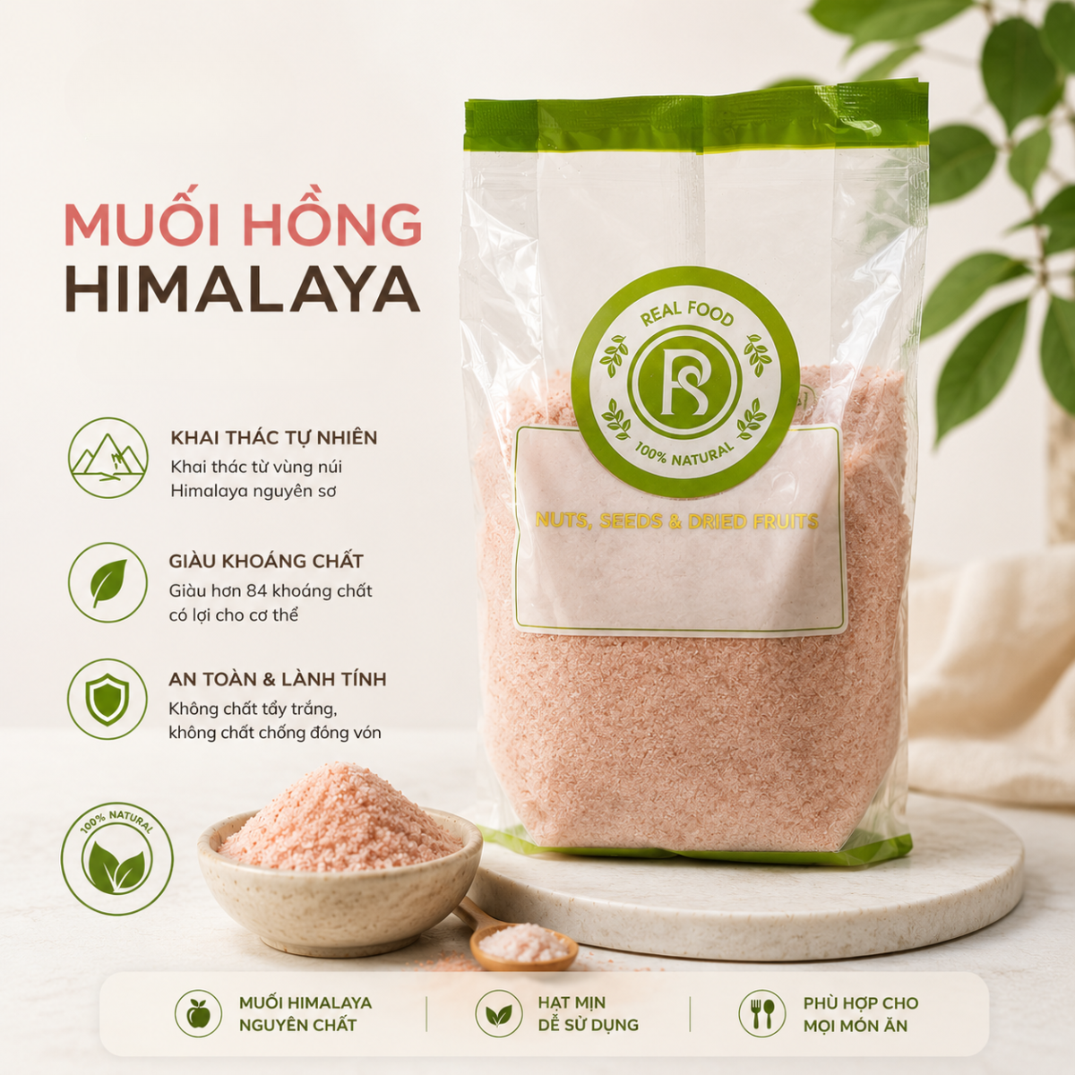  Muối Hồng Himalaya Nhuyễn RealFoodStore 