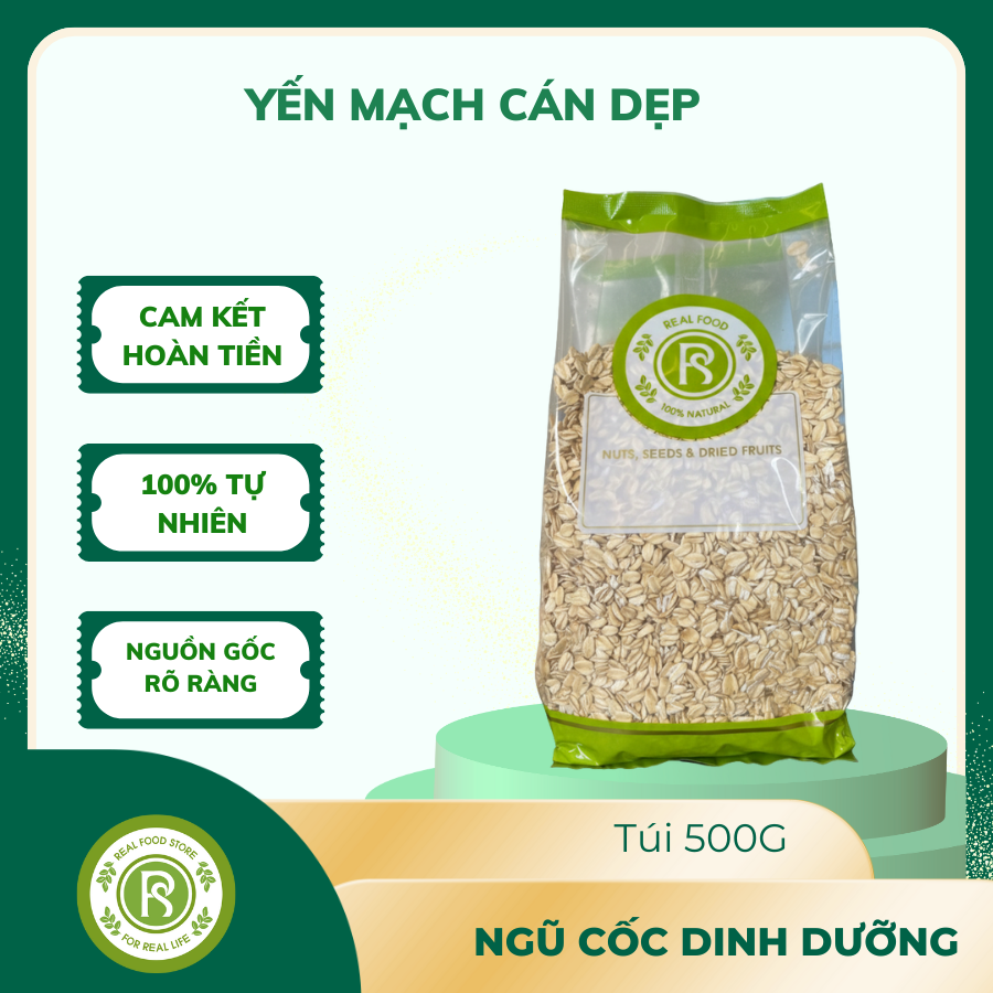  Yến mạch cán dẹp Real Food 