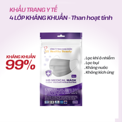 HB MEDICAL MASK - TÚI ZIP - KHẨU TRANG Y TẾ 4 LỚP THAN HOẠT TÍNH KHÁNG KHUẨN