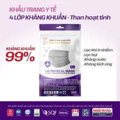 HB MEDICAL MASK - TÚI ZIP - KHẨU TRANG Y TẾ 4 LỚP THAN HOẠT TÍNH KHÁNG KHUẨN