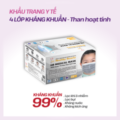 HB MEDICAL MASK - KHẨU TRANG Y TẾ 4 LỚP THAN HOẠT TÍNH KHÁNG KHUẨN