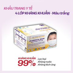 HB MEDICAL MASK - KHẨU TRANG Y TẾ 4 LỚP KHÁNG KHUẨN MÀU TRẮNG