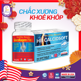 Combo Chắc Xương - Khoẻ Khớp (HB GLUCOLLAGEN 7 IN 1 - 30V + HB CALCIDSOFT - 30V)