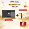  Chậu rửa bát đá Konox Terra 860S Black + Vòi bất kỳ Tặng bộ dao nhà bếp 7 món cao cấp Gouter 