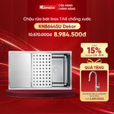  Chậu rửa bát 1 hố chống xước KN8644SU Dekor tặng vòi dây rút RENO 