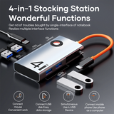  Hub Chuyển Đa Năng ROCK TR25 4 in 1 Type-C TO USB3.0*4+Type-C Multi-function Docking Station 0881 