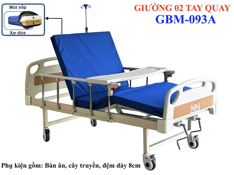 Giường 2 tay quay