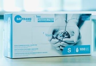 Găng tay nitrile 4.8g màu xanh Viveve