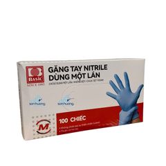 Găng tay y tế không bột Nitrile Basic 4.0g màu xanh
