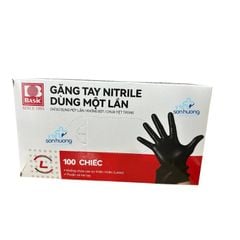 Găng tay y tế không bột Nitrile Basic 4.0g màu đen