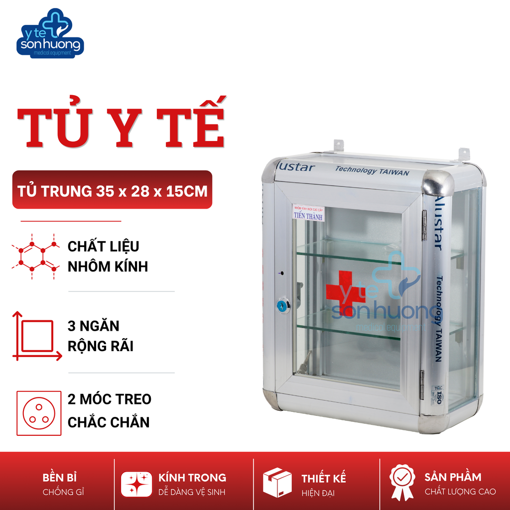 Tủ thuốc y tế gia đình nhỏ (35 x 28 x 15cm)
