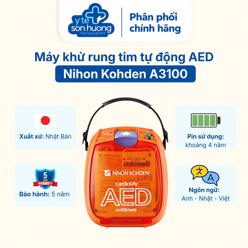 Máy khử rung tim tự động (AED) Nihon Kohden A3100