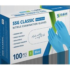 Găng tay nitrile 3.5g màu xanh SSGlove