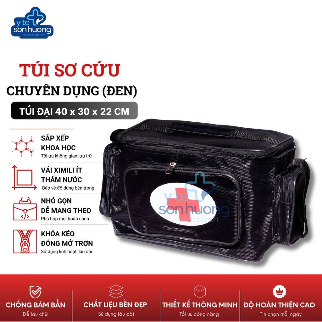 Túi cứu thương Đen Đại (size XL - 40x30x22cm)