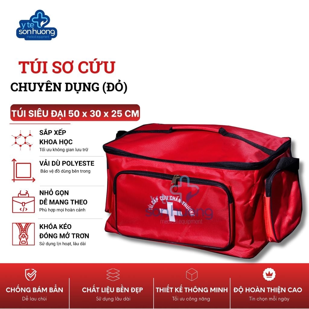 Túi cứu thương Đỏ siêu Đại (size XXL - 50x30x25cm)