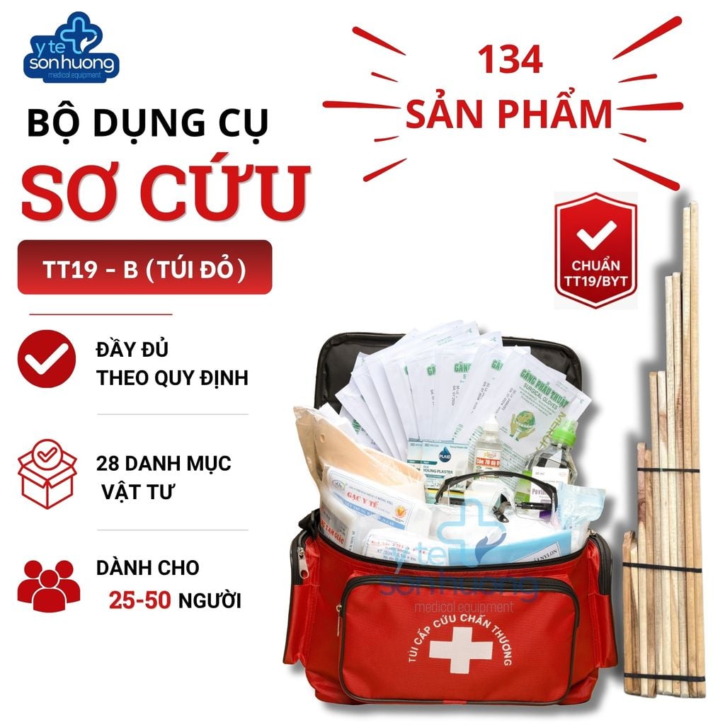 Bộ dụng cụ sơ cấp cứu TT19 - B (Túi đỏ)