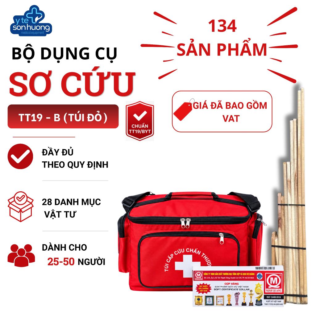 Bộ dụng cụ sơ cấp cứu TT19 - B (Túi đỏ)