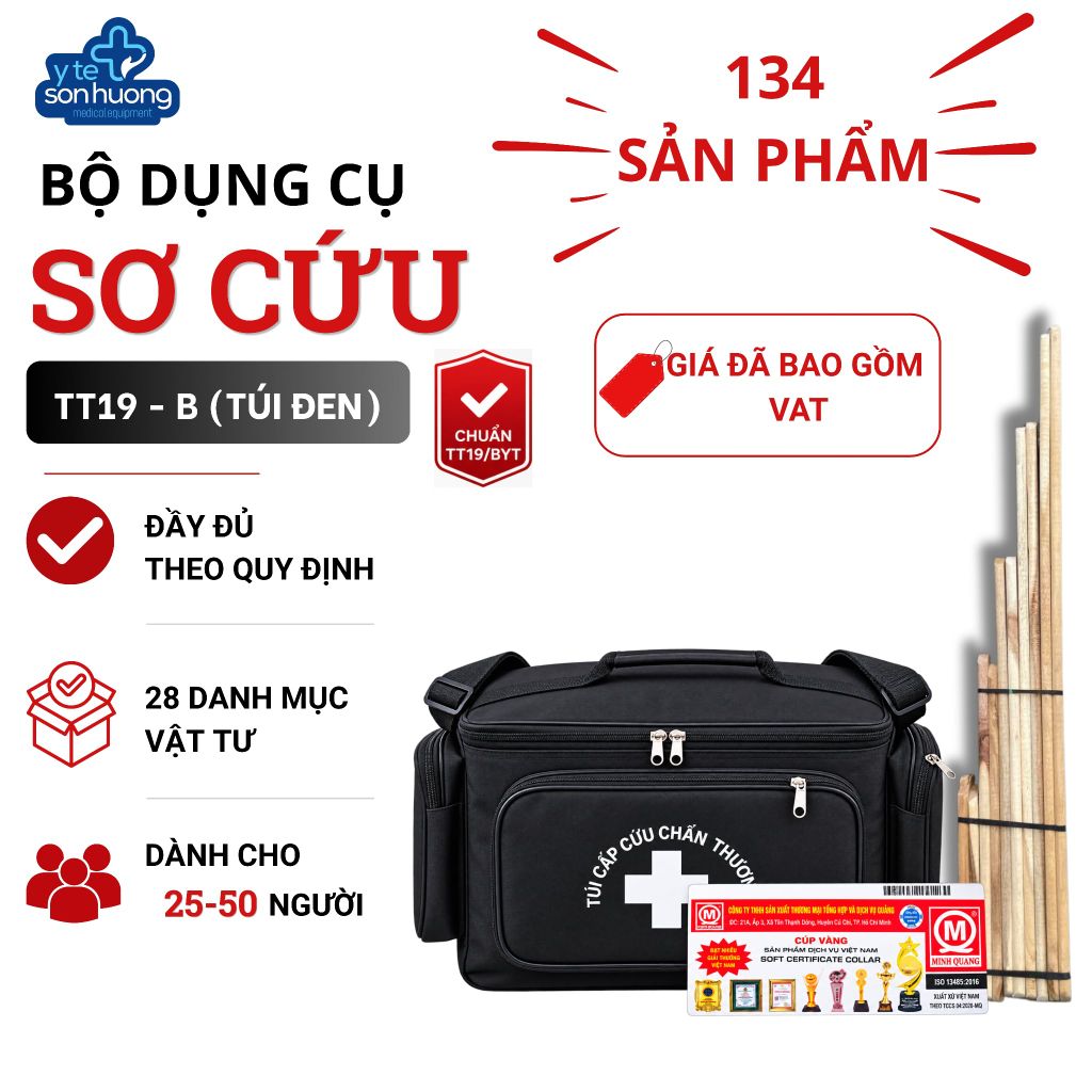 Bộ dụng cụ sơ cấp cứu TT19 - B (Túi đen)