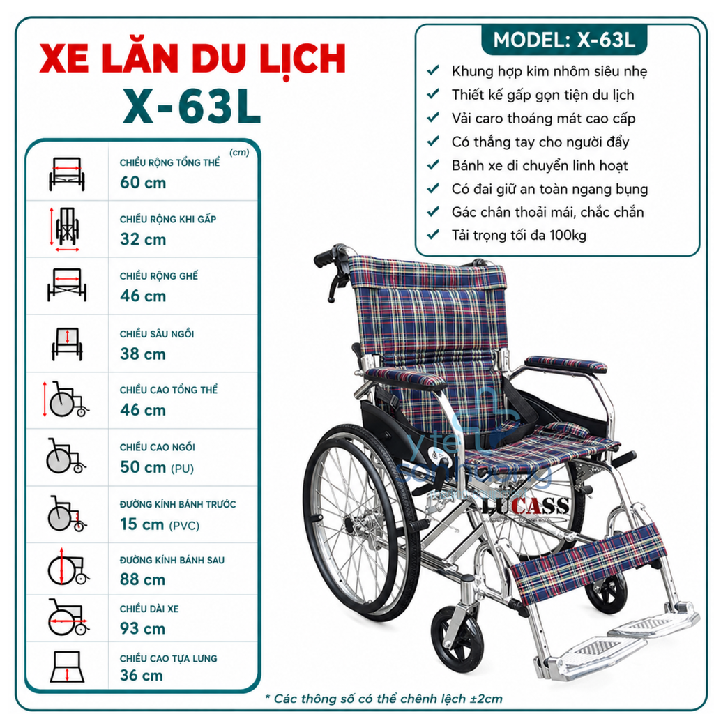 Xe lăn du lịch X-63L