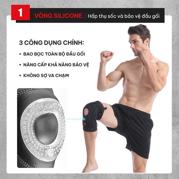 Đai bảo vệ đầu gối cao cấp, phòng ngừa chấn thương Goodfit GF525K