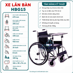 Xe Lăn Bàn HBG15