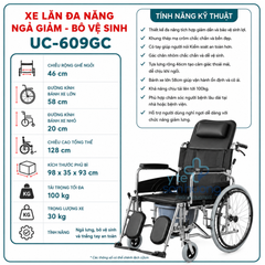 Xe lăn bô ngã lưng UC - 609GC