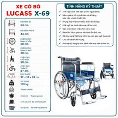 Xe Lăn Bô Tròn Lucass X-69