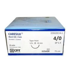 Chỉ phẫu thuật không tiêu CareSilk CPT S15A26 số 4/0, dài 75cm, kim tròn 26mm, 1/2c