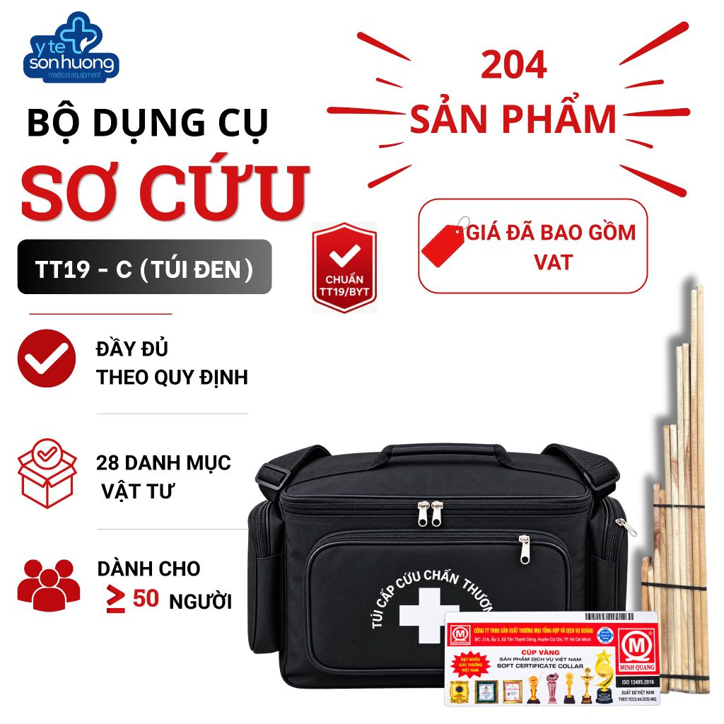 Bộ dụng cụ sơ cấp cứu TT19 - C (Túi đen)