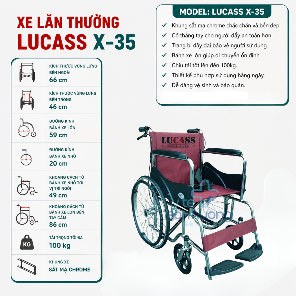 Xe Lăn Thường Lucass X-35