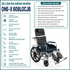 Xe lăn đa năng nhôm One-X 608LGCJB