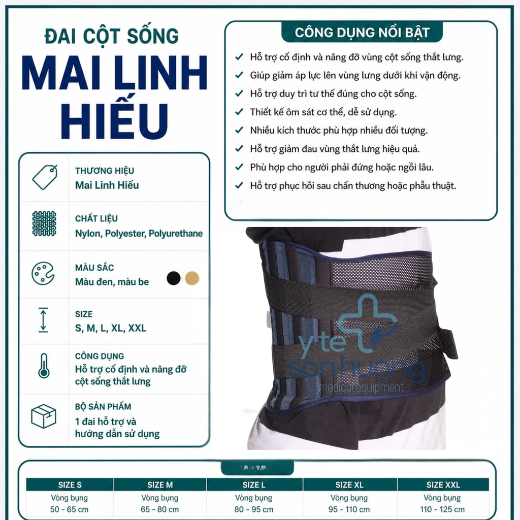Đai cột sống MLH (loại 3)