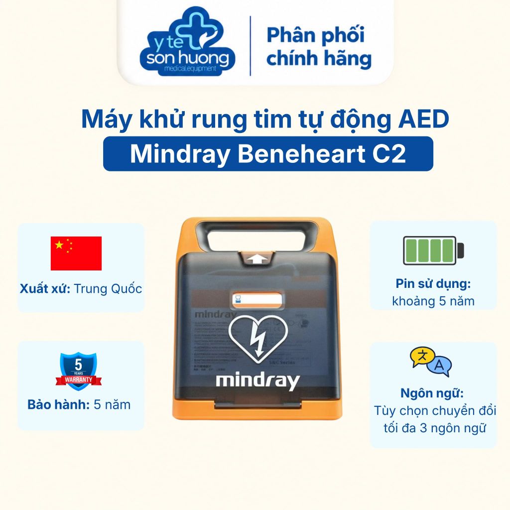 Máy khử rung tim tự động (AED) Mindray Beneheart C2
