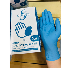 Găng tay không bột Nitrile Sglove xanh 3.5gr