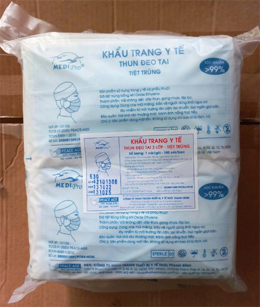 Khẩu trang y tế 3 lớp tiệt trùng Medipro