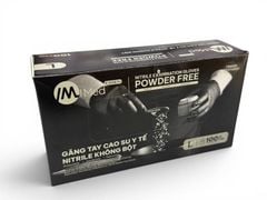 Găng tay y tế không bột Nitrile I-Med Essen 4.0g màu đen